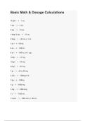 Basic Math & Dosage Calculations questions and answers