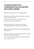 AP MICROECONOMICS UNIT 4 ACTUAL EXAM 2026 QUESTIONS WITH SOLUTIONS GRADED A&plus;