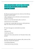 APEA RESPIRATORY ACTUAL TEST PAPER 2026 FULL QUESTIONS WITH ANSWERS ALREADY PASSE