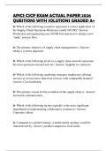APICS CSCP EXAM ACTUAL PAPER 2026 QUESTIONS WITH SOLUTIONS GRADED A&plus;