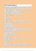 ATI Custom Quiz 2 questions with verified correct answers