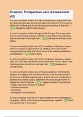 Custom Postpartum care Assessment ATI Questions with verified correct answers