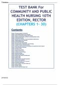 Test Bank with Solutions for Community and Public Health Nursing Rector &vert; Complete Chapters 1&ndash;30 &vert; Exam-Ready &vert; Rated A&plus;