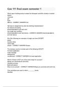 Cos 111 final exam semester 1 questions and answers