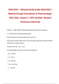 WGU D441 Actual Ultimate Study Guide 2026&sol;2027 &vert; Medical Dosage Calculations & Pharmacology &vert; Verified Q&A &vert; Grade A &vert; 100&percnt; Verified &vert; Western Governors University