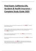 Final Exam&colon; California Life&comma; Accident & Health Insurance &ndash; Complete Study Guide 2025