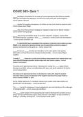COUC 502- Quiz 1 Questions and answers