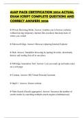 ASAP PACE CERTIFICATION 2024 ACTUAL EXAM SCRIPT COMPLETE QUESTIONS AND CORRECT ANSWERS 2026