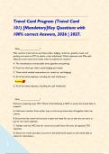 Travel Card Program &lpar;Travel Card 101&rpar; &lbrack;Mandatory&rsqb;Key Questions with 100&percnt; correct Answers&comma; 2026 &vert; 2027&period;    