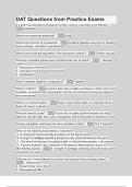 DAT Questions from Practice Exams Questions with 100