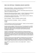 SSH 105 CRITICAL THINKING &lpar;DAVID HUNTER&rpar;