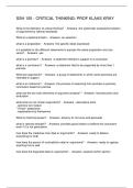 SSH 105 - CRITICAL THINKING PROF KLAAS KRAY