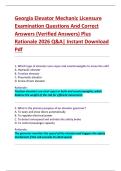 Georgia Elevator Mechanic Licensure  Examination Questions And Correct  Answers &lpar;Verified Answers&rpar; Plus  Rationale 2026 Q&A&vert; Instant Download  Pdf