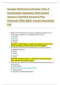 Georgia Electrical Contractor Class II  Examination Questions And Correct  Answers &lpar;Verified Answers&rpar; Plus  Rationale 2026 Q&A&vert; Instant Download  Pdf