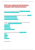 Red Cross Lifeguard Test Questions Complete 100&percnt; Verified Answers