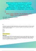 WGU D335 INTRO TO PYTHON &vert; OA &vert; OBJECTIVE ASSESSMENT&colon; EXAM &lpar;LATEST 2026&sol;2027 UPDATE&rpar;&comma; &vert;QUESTIONS & ANSWERS&vert; GRADE A&vert; 100&percnt; CORRECT &lpar;VERIFIED SOLUTIONS&rpar;