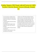 Cardiac Surgery CSC Exam with all Correct & 100&percnt; Verified Answers &vert;Latest Version &vert;Already Graded A&plus; 