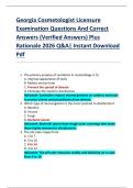 Georgia Cosmetologist Licensure  Examination Questions And Correct  Answers &lpar;Verified Answers&rpar; Plus  Rationale 2026 Q&A&vert; Instant Download  Pdf 