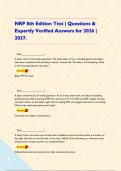 NRP 8th Edition Test &vert; Questions & Expertly Verified Answers for 2026 &vert; 2027&period;     
