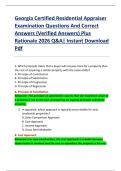 Georgia Certified Residential Appraiser  Examination Questions And Correct  Answers &lpar;Verified Answers&rpar; Plus  Rationale 2026 Q&A&vert; Instant Download  Pdf 
