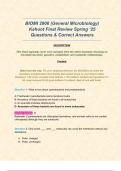 BIOMI 2900 &lpar;General Microbiology&rpar; Kahoot Final Review Spring &OpenCurlyQuote;25 Questions & Correct Answers DESCRIPTION This Exam typically cover core concepts from the entire semester&comma; focusing on microbial structure&comma; genetics&comma; metabolism&comma; and symbiotic relationships&period; 