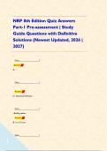 NRP 8th Edition Quiz Answers Part-1 Pre-assessment &vert; Study Guide Questions with Definitive Solutions &lpar;Newest Updated&comma; 2026 &vert; 2027&rpar; -