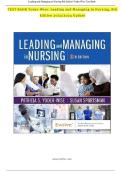 Leading and Managing in Nursing &ndash; Test Bank&comma; Yoder-Wise &lpar;8th Edition&rpar;&comma; Practice Questions with Answers