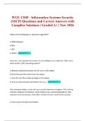 WGU C845 - Information Systems Security &lpar;SSCP&rpar; ALL Questions and Correct Answers with Complete Solutions &vert; Graded A&plus; &vert; New 2026