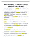 Nccer Plumbing Level 1 Exam Questions with 100- correct Answers