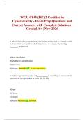 WGU C845 &lpar;ISC&rpar;2 Certified in Cybersecurity - Exam Prep Questions and Correct Answers with Complete Solutions &vert; Graded A&plus; &vert; New 2026