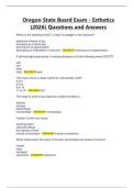 Oregon State Board Exam - Esthetics &lpar;2026&rpar; Questions and Answers