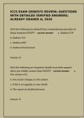 ICCS Exam Genesys Review 2026&colon; PureConnect Questions & Verified Answers