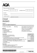 AQA A level physics 2025 paper 3BC question paper 
