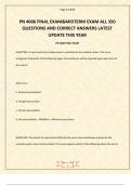 PN 4006 Final Exam & Midterm Exam &ndash; All 350 Questions and Correct Answers &lpar;Latest Update This Year&rpar; 