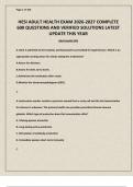 HESI ADULT HEALTH EXAM