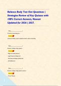 Balance Body Test Out Questions &vert; Strategies Review of Key Quizzes with 100&percnt; Correct Answers&comma; Newest Updated for 2026 &vert; 2027&period;    