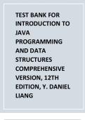 TEST BANK FOR INTRODUCTION TO  JAVA  PROGRAMMING  AND DATA  STRUCTURES  COMPREHENSIVE  VERSION&comma; 12TH  EDITION&comma; Y&period; DANIEL  LIAN