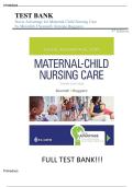 Test Bank with Solutions for Davis Advantage for Maternal-Child Nursing Care Meredith J&period; Scannell &bull; Kristine Ruggiero &vert; Complete & Exam-Ready &vert; Graded A&plus;
