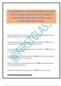 CALIFORNIA CONTRACTORS LICENSE LAW AND BUSINESS MANAGEMENT EXAM 2025&sol;2026 QUESTIONS AND ANSWERS 100&percnt; PASS&period;