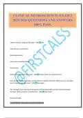 CLINICAL NEUROSCIENCE&colon; EXAM 2 2025&sol;2026 QUESTIONS AND ANSWERS 100&percnt; PASS&period;