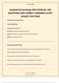 Analyzed Gerontology HESI EXAM ALL 500 QUESTIONS AND CORRECT ANSWERS LATEST UPDATE THIS YEAR