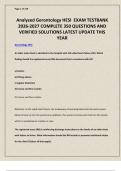 Analyzed Gerontology HESI  EXAM TESTBANK 2026-2027 COMPLETE 350 QUESTIONS AND VERIFIED SOLUTIONS LATEST UPDATE THIS YEAR