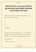 KENTUCKY HVAC Journeyman EXAM ALL 300 QUESTIONS AND CORRECT ANSWERS LATEST UPDATE THIS YEAR
