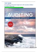 Test Bank for Auditing&colon; A Practical Approach&comma; 4th Canadian Edition by Robyn Moroney &vert; All Chapters &comma; A&plus; GUIDE 