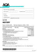 2025 AQA GCSE HISTORY Paper 2 Section B&sol;A&colon; Norman England&comma; c1066&ndash;c1100  Exam booklet and evaluation scheme