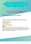 WGU C957 APPLIED ALGEBRA OA&sol; OBJECTIVE ASSESSMENT EXAM&colon; &lpar;LATEST 2026&sol;2027 UPDATE&rpar; QUESTIONS AND VERIFIED ANSWERS&vert; GRADE A