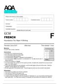 2025 AQA  GCSE FRENCH Foundation Tier Paper 4 Writing  Exam booklet and evaluation scheme