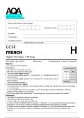 2025 AQA  GCSE FRENCH Higher Tier Paper 4 Writing  Exam booklet and evaluation scheme