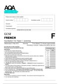 2025 AQA  GCSE FRENCH Foundation Tier Paper 1 Listening Exam booklet and evaluation scheme