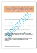 AP COMPUTER SCIENCE PRINCIPLES&colon; INTERNET EXAM 2025&sol;2026 QUESTIONS AND ANSWERS 100&percnt; PASS&period;